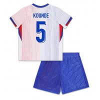 Frankreich Jules Kounde #5 Fußballbekleidung Auswärtstrikot Kinder EM 2024 Kurzarm (+ kurze hosen)